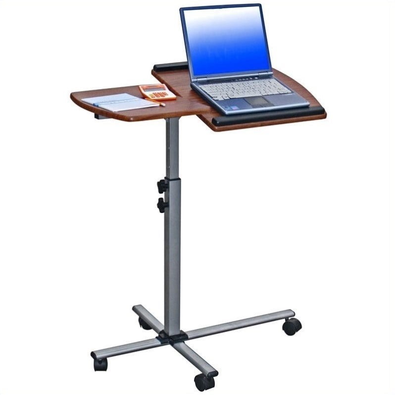 Scranton & Co Adjustable Mobile Laptop Table in Cherry 