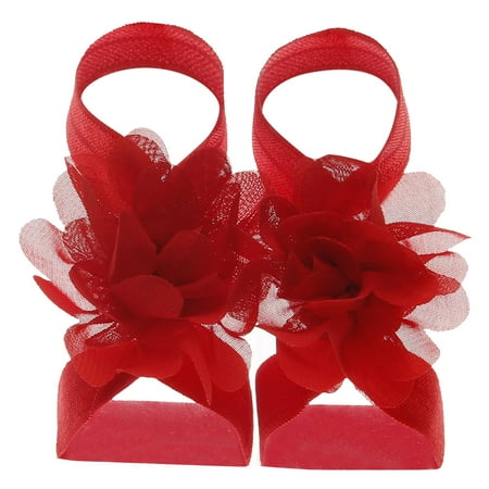 

Tengma Toddler Girl Sandals 22 Pairs Solid Chiffon Flower Barefoot Sandals Feet Accessories for Baby Girls Newborns Infants Toddlers Kids Sandals for Girls （Q Size: One Size）