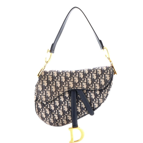 Pre-Owned Saddle Handbag Oblique Canvas Medium By Rebag