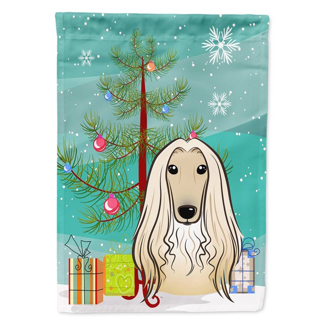 Árbol de Navidad y Bandera de Casa de Lona de Galgo Afgano Caroline's Treasures Grande Multicolor BB1616CHF