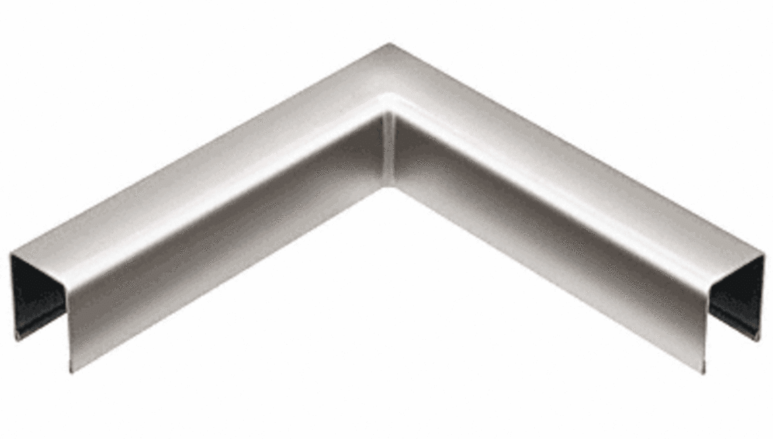 CRL Polished Stainless UChannel 90 Degree Horizontal Corner for 1/2