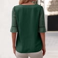 thumbnail image 4 of DAETIROS Short Sleeved Top Shirt for Women V-Neck Solid Color Undershirts Green Size S, 4 of 5