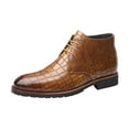 thumbnail image 4 of Tawop Mens Dress Shoes Faux Leather Casual Comfy Business Lace Up Pointy Toe Ankle Boots Yellow Size:7.5, 4 of 4