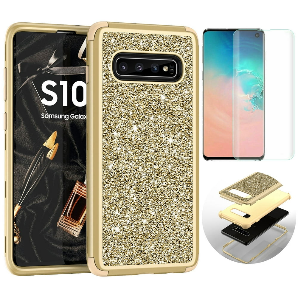 Samsung Galaxy S10 Case with Screen Protector, Dteck Shockproof Hybrid