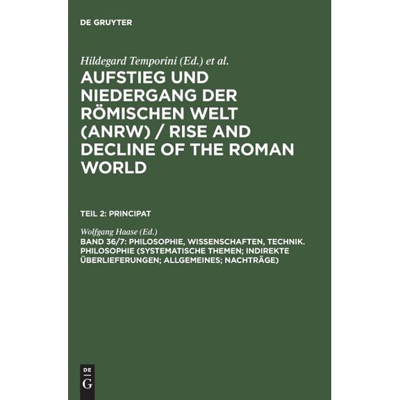 Aufstieg und Niedergang der Roemischen Welt (Anrw)