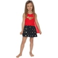 thumbnail image 2 of DC Comics Girls' Wonder Woman Glitter Logo Tank Nightgown with Detachable Cape, 2 of 6