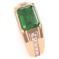 thumbnail image 3 of Men's Lab-Created Emerald Diamond Channel Ring In Solid 14k Rose Gold, 3 of 6