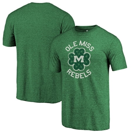 Old Miss University - Ole Miss Rebels Fanatics Branded St. Patrick's Day Luck Tradition Tri-Blend T-Shirt - Heathered Green