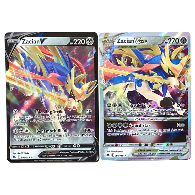 Set de cartas Pokémon Zacian V y VSTAR Crown Zenith Ultra Rare