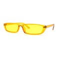 thumbnail image 3 of Womens Mod Pop Color Narrow Rectangle Cat Eye Sunglasses Yellow, 3 of 4