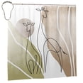thumbnail image 2 of Polyester Fiber Shower Curtain, Boho Giraffe Line Art Shower Curtain, Metal Buckled Eye Waterproof Shower Curtain, Can Be Washed-72x72in, 2 of 8