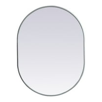 Elegant Decor Metal Frame Oval Mirror 27x36 Inch in Silver