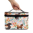 thumbnail image 3 of HELLHERO Horse and Flower Pattern Portable Cosmetic Bag with Brush Slots Travel Storage Portable and Durable for Women Men, 3 of 6
