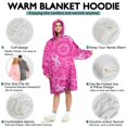 thumbnail image 5 of Wearable Oversized Blanket,Pink Ribbon Pattern Wearable Blanket Hoodie for Adults,Cozy Hooded Blankets with Super Pockets,Super Warm Fuzzy Pullover for Women & Men, 5 of 6