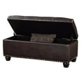 thumbnail image 5 of Pemberly Row Modern Storage Ottoman Bench in Espresso Faux Leather, 5 of 7