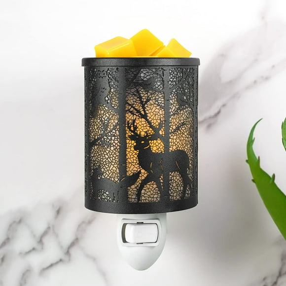 EQUSUPRO Metal Wax Melts Warmer Plug in Wall Pluggable Fragrance Wax Warmer with Removable Dish, Night Light for Home Office Bedroom Living Room Gifts Decor