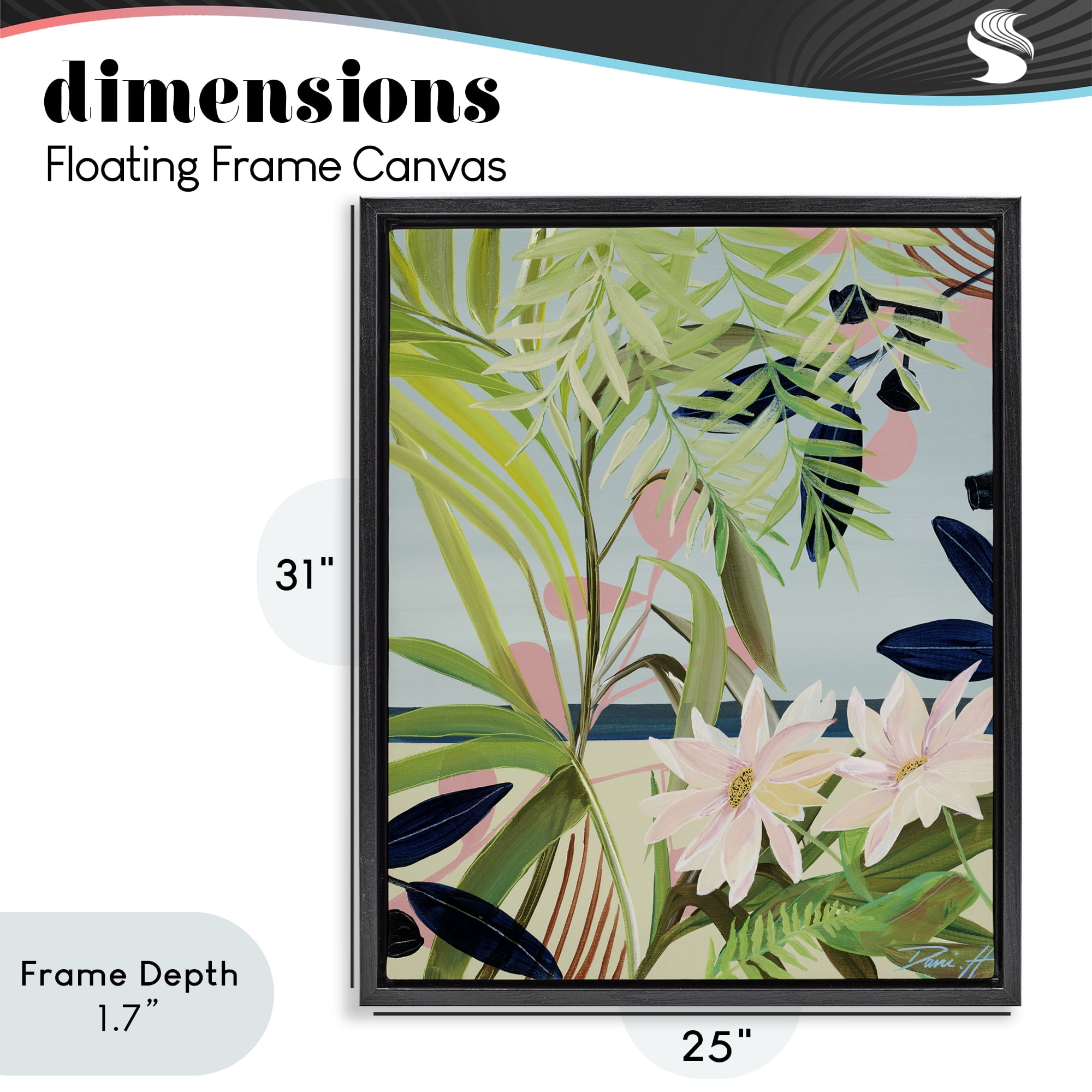Stupell Industries Discovery of Lush Plants Black Framed Floater Canvas Wall Art, design by Dani Heyward