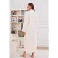 thumbnail image 3 of Heartnice Women Plush Zipper Robe, Long Fleece House Coat Nightgown with Pockets Solid Bathrobe （White, L/XL）, 3 of 5