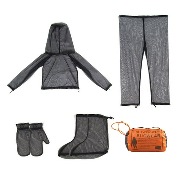 Fly Meshes Clothes Suits Outdoor Camping Fly Shield Glove Foot Covers Pants Fly Screen for Hiking Gardening