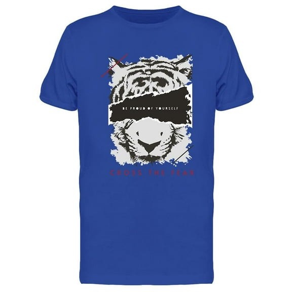 Cross The Fear With Tiger Face T-Shirt Men -Image by Shutterstock, Male Large