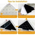 thumbnail image 2 of Rug Tape , 10 Pcs Double Sided Non Slip Reusable Rug Stopper, Washable Rug Tape for Hardwood Floors, Tile Floors, Carpets, Floor Mats, Wall (Black), 2 of 5