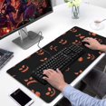 thumbnail image 2 of Long Mouse Pads for Desk,Halloween Orange Spooky Faces Desk Mats on Top Of Desks, Desk Mouse Pad Extra Large with 3mm Non-Slip Base and Stitched Edge for Gaming,Office,Work,Home 31.5x15.7in, 2 of 5