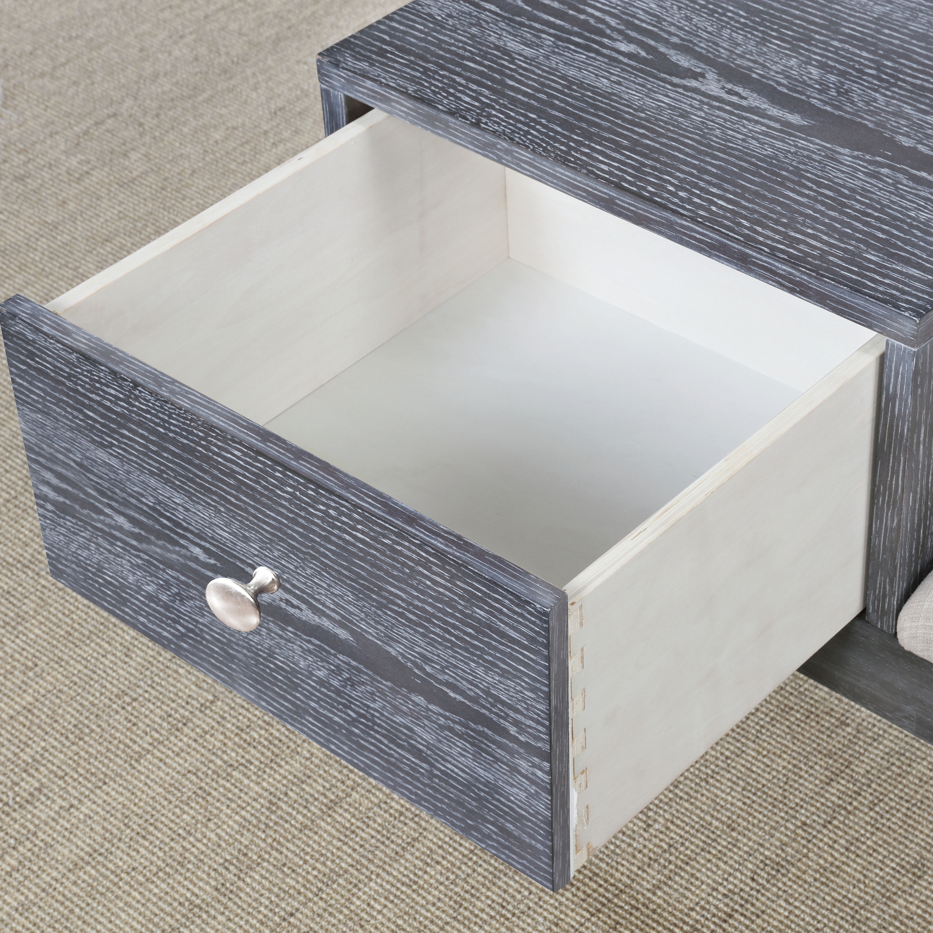 Furniture of America Bonnar 1-Drawer Accent Bench, Gray