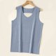 thumbnail image 5 of Camiseta sin mangas con cuello en V para hombre, color liso, sin costuras, con parche interior ajustable para temperatura cálida, blusa de poliéster para hombre., 5 of 7