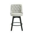 thumbnail image 4 of MINCETA Counter Stools,26" 360 Free Swivel Bar Stools,Modern Counter Height Upholstered Backrest Barstools with Button Tufted,Wooden Kitchen Stools Set of 2,Performance Fabric in Beige Gray, 4 of 5
