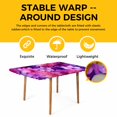 thumbnail image 4 of Watercolor Flowers Table Cloths for 4 Foot Rectangle Tables, Spring Floral Country Pink Purple Patio Waterproof Elastic Fitted Tablecloths, Washable Rectangular Table Cover for Camping, 4 of 8