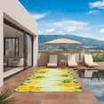 thumbnail image 3 of Spring Floral Outdoor Rug for Patio/Deck/Porch, Non-Slip Large Area Rug 6 x 9 Ft, Yellow Flowers Green Leaves Botanical Blue Indoor Outdoor Rugs Washable Area Rugs, Camping Rug Carpet Runner, 3 of 8