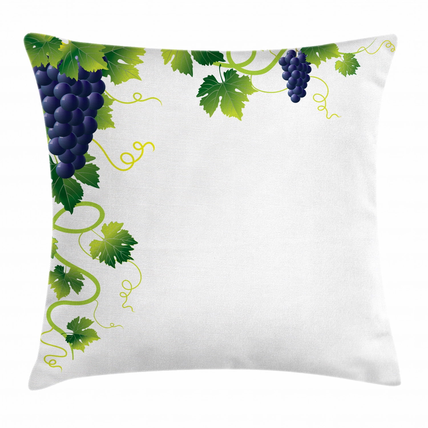 Vine Throw Pillow Cushion Cover, Summer Season Vineyard Composition