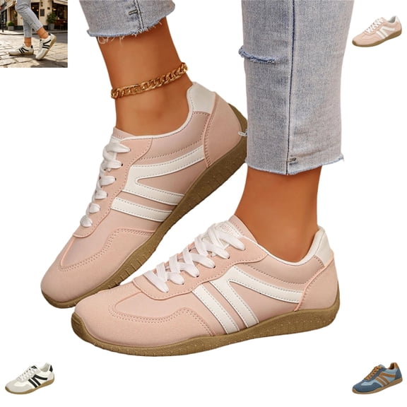 YOUYEDIAN Sneakers for Women Versatile Round Toe Lace-up Fashion Strap Print Sneakers Casual Sport Outdoor Walking Shoes