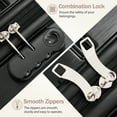 thumbnail image 2 of 3 Piece Luggage Sets with TSA Lock, ABS+PC Hardshell Suitcase with Spinner Wheels, Lightweight Expandable Travel Suitcases for Men, Women, 20/24/28 Inch, Black, 2 of 8