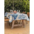 thumbnail image 3 of Outdoor Tablecloth with Umbrella Hole for Patio/Picnic, Blue Turtle Coastal Waterproof Table Cloth Rectangle Table Cover Washable, Beach Coral Nautical Starfish Sea Eucalyptus Vintage (54"x 80"), 3 of 8