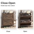 thumbnail image 4 of Vabches Farmhouse Shoe Storage Cabinet with 2 Flip Drawers, Freestanding Shoe Rack Organizer with Adjustable Shelf and Metal Handle for Entryway, Hallway, 4 of 7