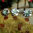 thumbnail image 4 of Galvanized Floral Garden Stake Outdoor Glow in Dark Plant Pick Water Proof Metal Stick Ornament Decor for Lawn Yard Patio, 4"W x 1.5"D x 13.8"H, 3 Set, 4 of 7