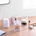 thumbnail image 4 of 2 PCS Makeup Box Organizer Clear Stand  Cotton Swab Toothpick Dispenser Holder Plastic Container, 4 of 10