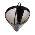 thumbnail image 1 of Toystoory Filtro de café en forma de cono, máquina permanente de malla, cesta de filtrado de acero inoxidable con mango, herramientas de buena Juegos de servir café y té, 1 of 6