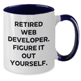 thumbnail image 2 of Funny Web Developer Gifts from Men to Web Developers - 'Figure It Out Yourself' Two Tone Coffee Mug for Father's Day, 2 of 4