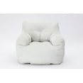 thumbnail image 3 of Bean Bag Chair for Adults, Bean Bag Sofa with Tufted Soft Stuffed Filling, Fluffy and Lazy Sofa with Armrest, Comfy Cozy BeanBag Chairs with Memory Foam for Living Room(Velvet,Ivory), 3 of 7