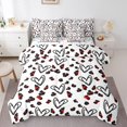 thumbnail image 1 of Erosebridal Literie Imprimé Léopard Rouge Taille Grand, Lit Cœur d'Amour Dessin Animé, Adolescents, Réversible 7 Pcs, 1 of 1