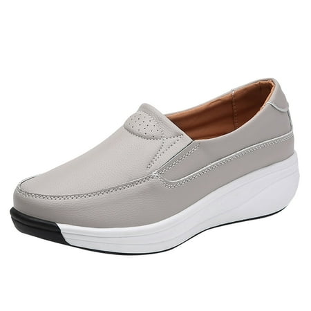 OJSFQUFP Womens Walking Shoes Summer Versatile Shoes Are Comfortable and Lightweight with A New Spring Hit and Sporty Fashion Women Loafers Comfortable Grey 39