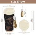 thumbnail image 2 of 500ml Stainless Steel Coffee Mug with Portable Beige Strap Vacuum Insulated Ceramic Coated Coffee Tumbler Mushrooms and Glittering Stars, 2 of 8