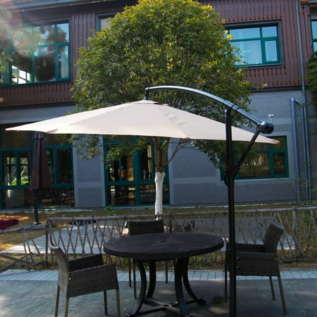 Kinbor 10 Ft Outdoor Patio Cantilever Umbrella Freestanding Garden