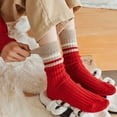 thumbnail image 4 of GZWYHT Crew Socks,Knee High Stockings Red Socks Women Autumn And Winter Cotton Thick Line Socks Striped All Warm Pile Stockings Dress Socks,Slouch Socks,Cotton Socks E, 4 of 5