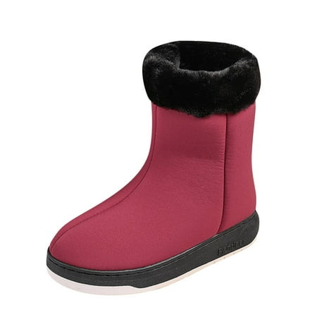 

Mackneog Women s Winter Cotton Shoes Thickened Velvet Solid Color Cl ic Casual Cotton Shoes Snow Gift on Clearance