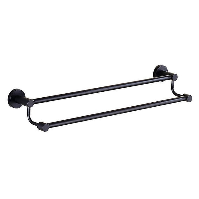 Black Towel Holder Hanger For Bathroom Use 50x13.5x12.2cm Easy Installation 1Pack