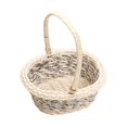 thumbnail image 2 of Adorno de cesta de flores para reuniones, contenedor de alimentos, decoración práctica para bodas y el hogar. Gris blanco, 2 of 9