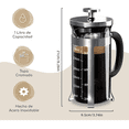 thumbnail image 3 of Cafetera Prensa Francesa Café Té Int Acero Inoxidable 1 Lt Xtellar transparente, 3 of 3